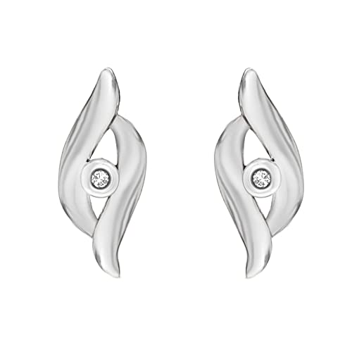 Tuscany Silver Damen Ohrstecker Rhodiniert Sterling Silber Überlappend Diamant von Tuscany Silver