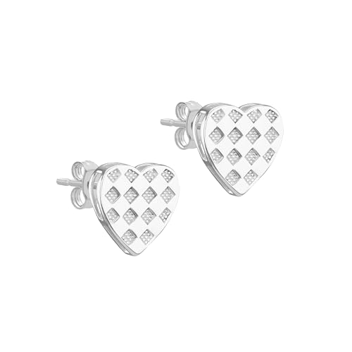 Tuscany Silver Damen Ohrstecker aus Sterling Silber mit Checker-Herz von Tuscany Silver