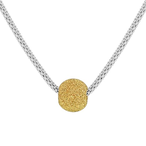 Tuscany Silver Damen Popcorn Kette Halskette Vergoldet Sterling Silber Texturiert Ball 46cm/18zoll von Tuscany Silver