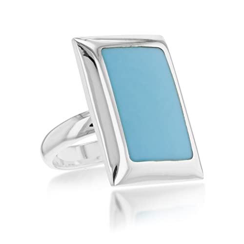 Tuscany Silver Damen-Ring 925 Sterlingsilber synth. Türkis rechteckig Gr. 56 (17.8) 8.47.6680 von Tuscany Silver