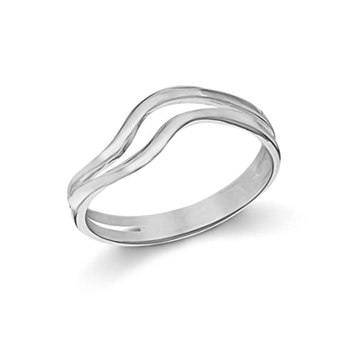 Tuscany Silver Damen Ring Sterling Silber Doppelt Welle - Größe P von Tuscany Silver