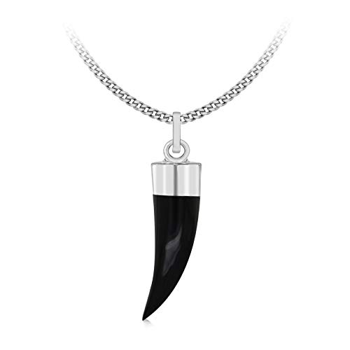 Tuscany Silver Damen Rolokette Mit Anhänger Sterling Silber Horn Onyx 46cm/18' von Tuscany Silver