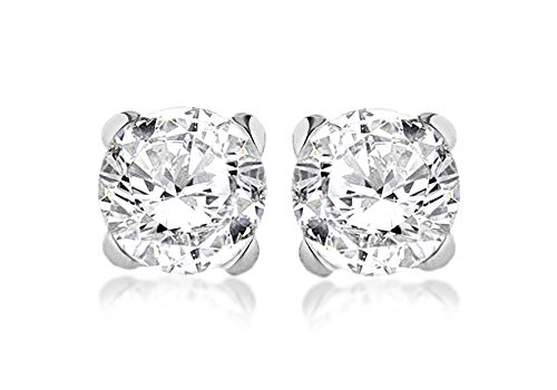 Tuscany Silver Ohrstecker Sterling Silber Krappenfassung 10mm Rund Weiß Zirkonia von Tuscany Silver