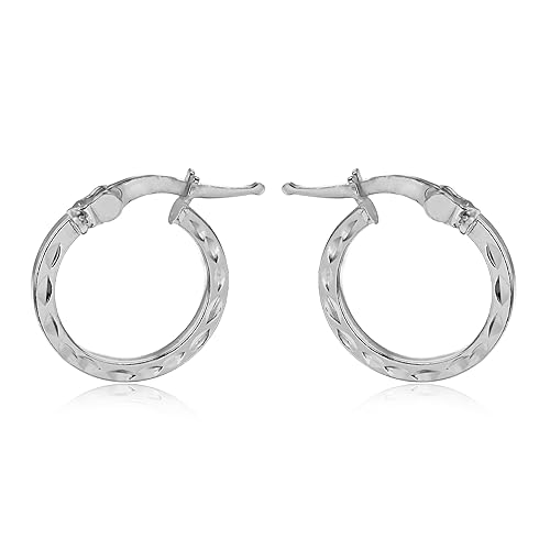 Tuscany Silver Damen Sterling Silber 13.5mm Patterned Hoop Ohrringe 8.51.1649 von Tuscany Silver