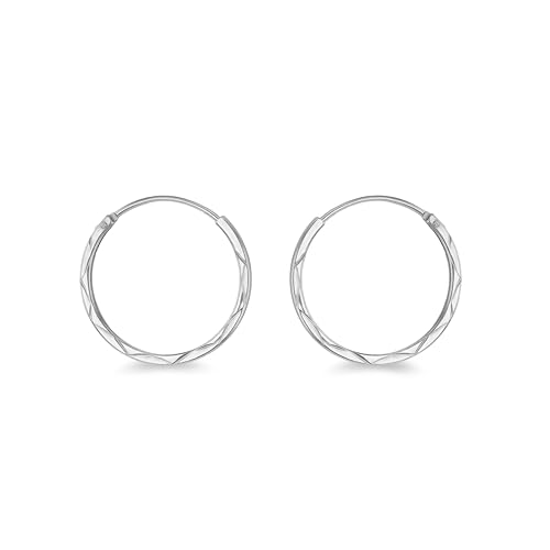 Tuscany Silver Damen Sterling Silber 15 mm Diamantschliff Creolen von Tuscany Silver