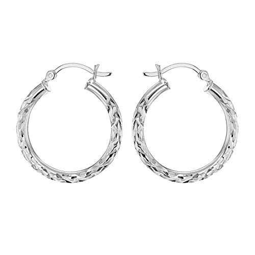 Tuscany Silver Damen-Creolen Sterling 25mm Diamond Cut Creole Earrings 925 Silber-8.51.0949 von Tuscany Silver
