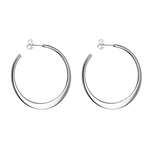 Tuscany Silver Damen Sterling Silber 35mm Flach Hoop Ohrringe 8.53.0999 von Tuscany Silver