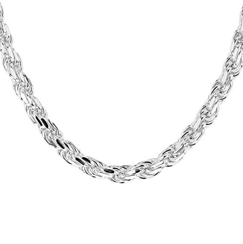 Tuscany Silver Damen Sterling Silber 4 mm Stabil Diamantschliff Seil Halskette 51 cm /20 zoll von Tuscany Silver