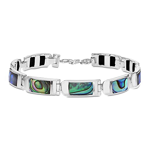 Tuscany Silver Armband Sterling Silber Stange Rechteckschliff Muschel 18cm/7' von Tuscany Silver