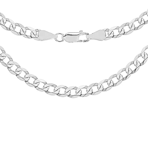 Tuscany Silver Damen Sterling Silber Flach Curb Halskette 5.1mm 46cm/18zoll von Tuscany Silver