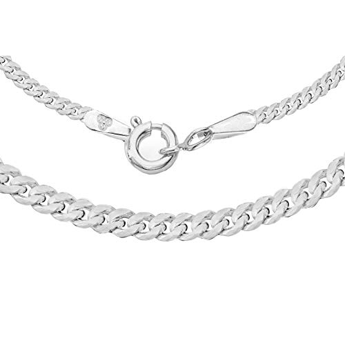 Tuscany Silver Damen Sterling Silber Panza Curb Halskette 2.1mm 46cm/18zoll von Tuscany Silver