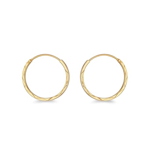 Tuscany Silver Damen Sterling Silber vergoldete 15 mm Diamantschliff Creolen Tuscany Silver Damen Sterling Silber vergoldete 15 mm Diamantschliff Creolen von Tuscany Silver