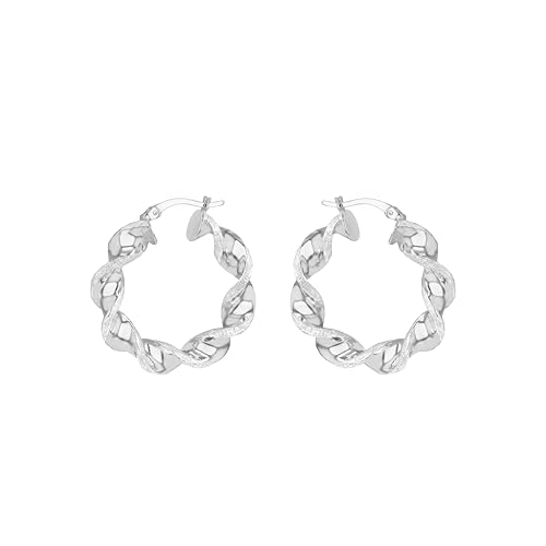 Tuscany Silver Damen Sterlingsilber 30mm Stardust Gedrehte Creolen von Tuscany Silver