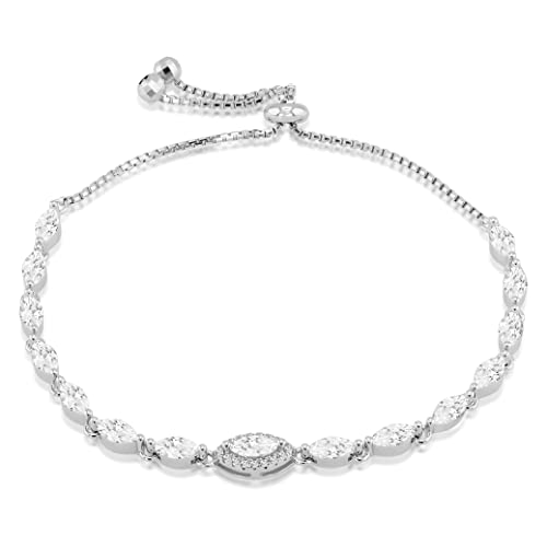 Tuscany Silver Damen Strangarmbänder 925 Sterlingsilber Silber Marquiseschliff zirkonia - 8.29.7854 von Tuscany Silver