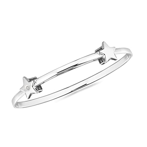 Tuscany Silver Kinder Sterling Silber 1.5mm Kubik Zirkonia doppel Star verstellbar Armreif 8.37.2029 von Tuscany Silver