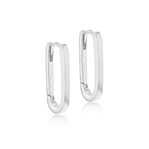 Tuscany Silver Women's Sterling Silver 10.5mm x 20mm Rectangular Hoop Creole Earrings von Tuscany Silver