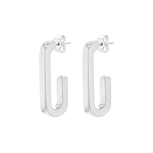 Tuscany Silver Women's Sterling Silver 12mm x 25mm Rectangular-Half-Hoop Earrings von Tuscany Silver