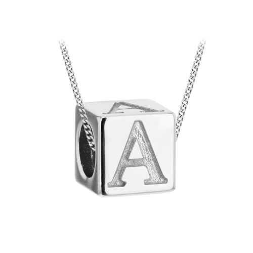 Tuscany Silver Würfel-Buchstaben-Halskette aus Sterling Silber für Damen – Buchstabe A von Tuscany Silver