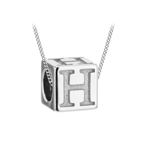 Tuscany Silver Würfel-Buchstaben-Halskette aus Sterling Silber für Damen – Buchstabe H von Tuscany Silver