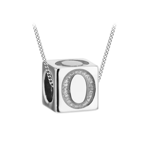 Tuscany Silver Würfel-Buchstaben-Halskette aus Sterling Silber für Damen – Buchstabe O von Tuscany Silver