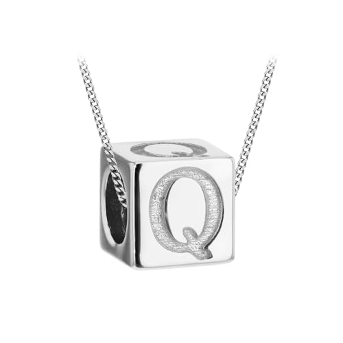Tuscany Silver Würfel-Buchstaben-Halskette aus Sterling Silber für Damen – Buchstabe Q von Tuscany Silver
