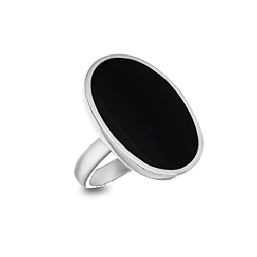 Tuscany Silver Damen Oval Onyx Ring Sterling Silber 23mm x 15mm P von Tuscany Silver