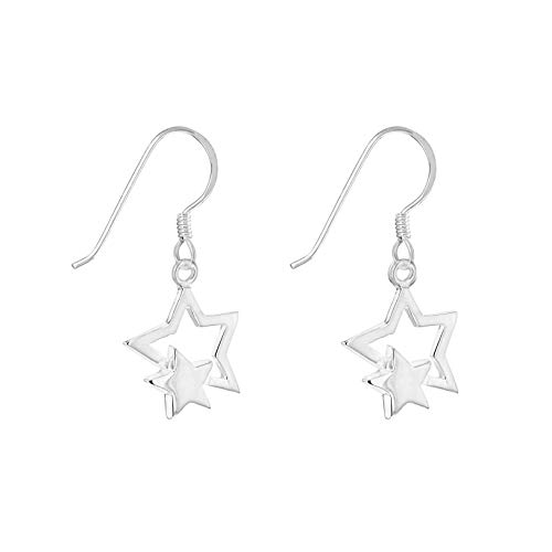 Tuscany Silver Damen Sterling Silber doppel Star 15mm x 30mm Drop Ohrringe 8.54.0909 von Tuscany Silver