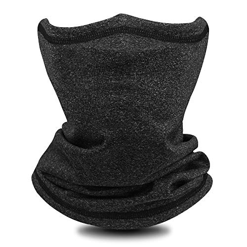 Tusenpy Schlauchschal Herren Damen, Winter Halswärmer Halstuch, Multifunktionstuch Windabweisend Nackenwärmer Kationisches Vlies Polyester Gesichtsbedeckung für Joggen Ski Fahrrad Motorrad (schwarz) von Tusenpy