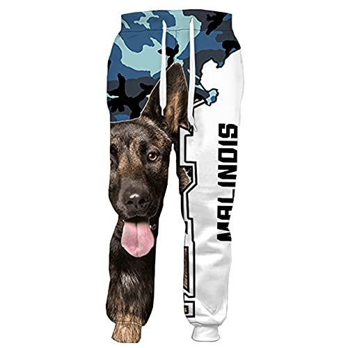 Malinois Hunde Sweatpants 3D Druck Hose Herren Damen Harajuku Streetwear Casual Hose Gr. 31-35, Hose 1 von Tushja