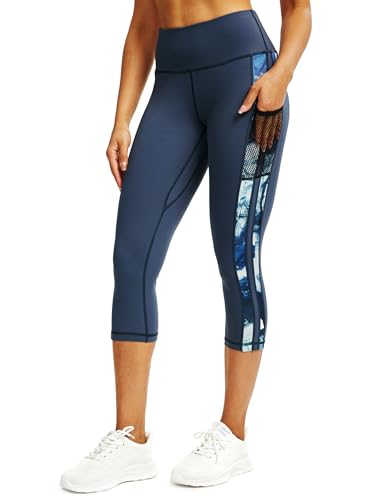 3/4 Sporthose Damen mit Taschen, Sport Leggings Damen Damen Blickdicht Laufhose,Sporthose Yogahosen 3/4 Trainingshose L von Tuspryt