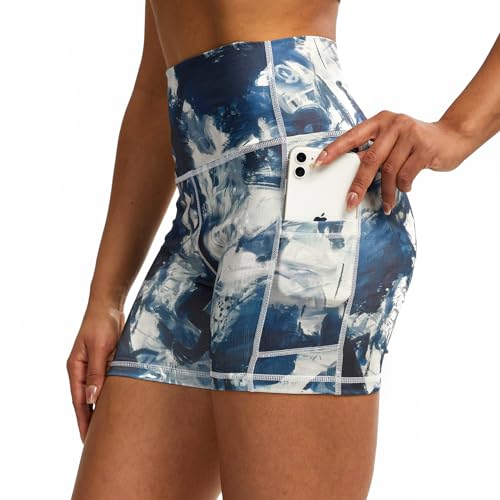 Tuspryt Kurze Sporthose Damen,Sport Shorts Damen,Blickdicht Kurze Jogginghose Damen mit Taschen M von Tuspryt
