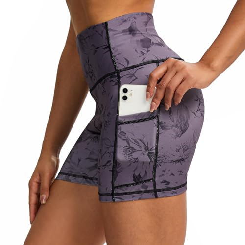 Tuspryt Kurze Sporthose Damen,Sport Shorts Damen,Blickdicht Kurze Jogginghose Damen mit Taschen XL von Tuspryt