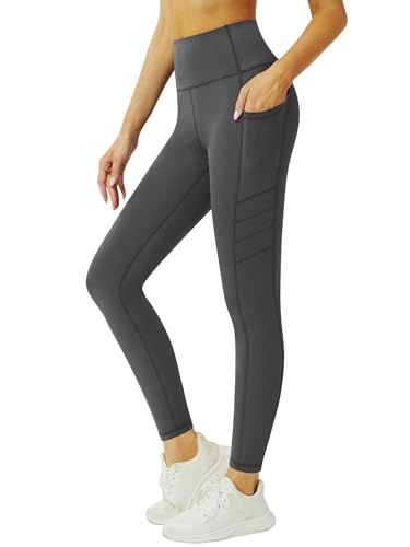 Tuspryt Sport Leggings Damen mit Taschen, Blickdicht Sporthose Damen Laufhose Leggings,yogahose Sporthose Leggings Fitnesshose Gym Leggings M von Tuspryt