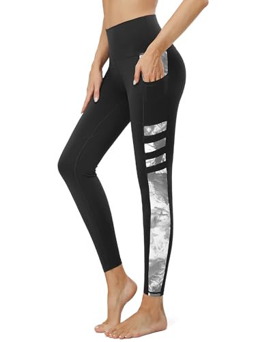 Tuspryt Sport Leggings Damen mit Taschen，Blickdicht Sporthose Damen lang Trainingshose Yogahose Fitnesshose Laufhose Leggings XXL von Tuspryt