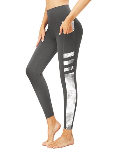 Tuspryt Sport Leggings Damen mit Taschen,Damen Blickdicht Gym Leggings Sporthose Damen Laufende Leggings XXL von Tuspryt