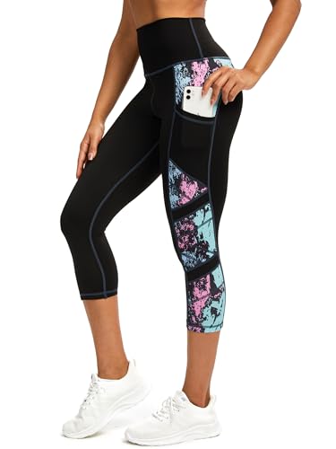 Tuspryt Sporthose Damen 3/4 Jogginghose Damen mit Taschen, Sport Leggings Damen Blickdicht Fitnesshose Laufhose Damen L von Tuspryt