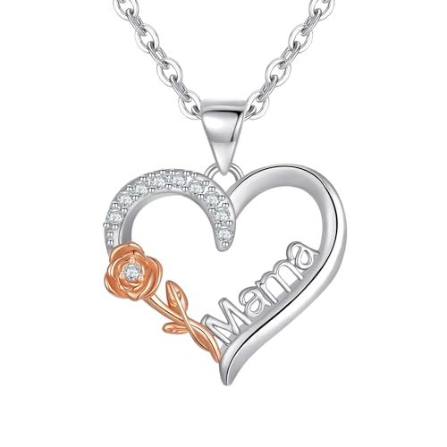 Tusuzik Geschenke für Mama Halskette Damen mit Zirkon Silberkette 925 Anhänger Muttertagsgeschenk Geburtstagsgeschenk für Mutter Geschenk von Tusuzik