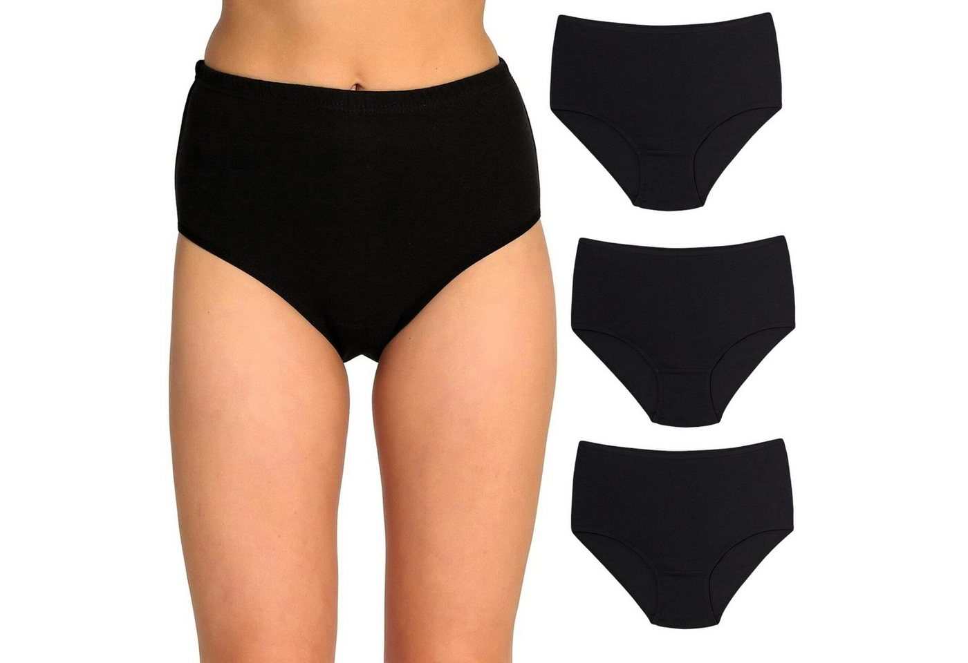 Seher/Tutku Slip Damen Unterhosen 6er-10er Pack Basic Slips elastische Taillenslips (Spar-Set, 6-St., Multipack) 100% Baumwolle von Seher/Tutku