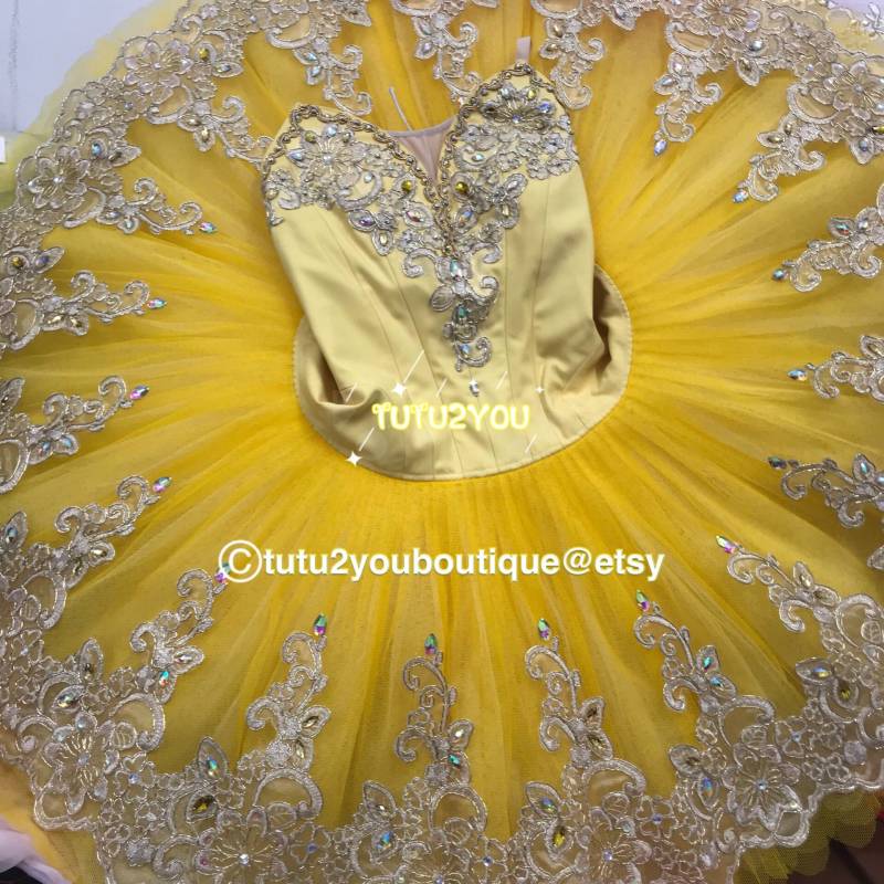 Y-001 Professionelles Gelbes Servierplatten-Ballett-Tutu Yagp von Tutu2YouBoutique