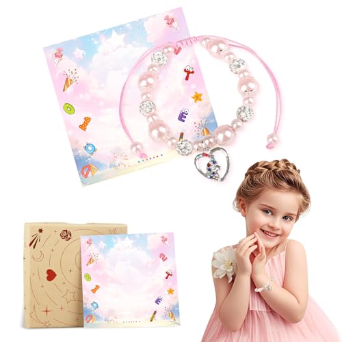 Tutukyle Drawstring-Armband Mädchen mit Einhorn Kinder, Schultüte Füllung Geschenk 2025, Einschulung Geschenk Set für Schulkind, Glücksbringer Armband in Geschenkbox von Tutukyle
