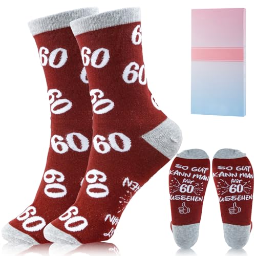 Tutukyle 60. Geburtstag SocKEn Damen- Lustige SocKen mit Spruch Geschenke SocKen Damen 39-42, Baumwollsocken Geschenkideen 60 Geschenke für Frauen, Geburtstagsgeschenk Für Mama Gattin Großmutter von Tutukyle