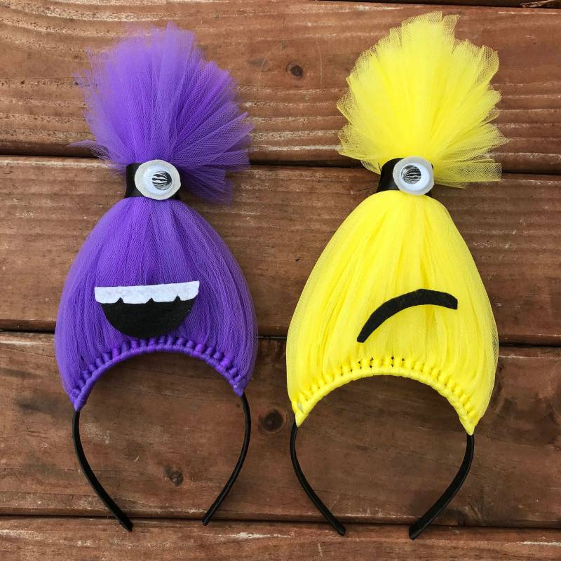 Minion Stirnband Minions Haar Kostüm Troll Halloween Bösewicht Perücke Minion Stirnband Minions Haar Kostüm Troll Halloween Bösewicht Perücke von TutusByJessT