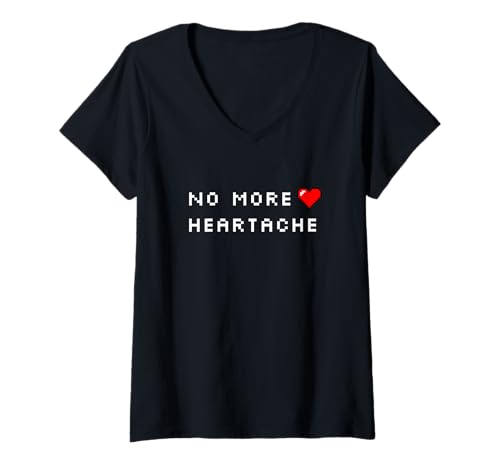 Damen No More Heartache T-Shirt mit Pixelgrafik T-Shirt mit V-Ausschnitt Damen No More Heartache T-Shirt mit Pixelgrafik T-Shirt mit V-Ausschnitt von Tuvan T-shirts