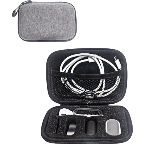 Tuvzylory Aufbewahrungstasche für PLAUD NotePin AI Wearable Recorder Aufbewahrungstasche Packkoffer Datenkabel Reißverschluss Etui Stoßdämpfend 360° Schutz mit Zubehör Netztasche (nur Tasche) - Grau von Tuvzylory
