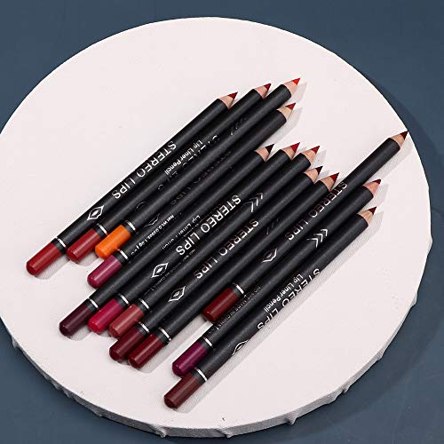 12 Farben Lip Cosmetic Lip Liner Pencil Täglicher Gebrauch Damen Make-up für den Professionellen Einsatz von Tuwei