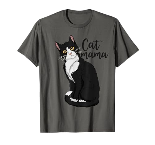 Smoking Cat Mama Gift Cat Mom Tuxedo Cat Mama T-Shirt Smoking Cat Mama Gift Cat Mom Tuxedo Cat Mama T-Shirt von Tuxedo Cat Co.