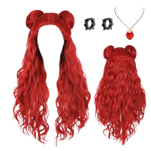 Tuxuseo Mädchen Halloween Perücke,Kostümparty Perücke Mit Armband - Bequemes Verkleidungszubehör Für Feste Partys Bühnenauftritte von Tuxuseo