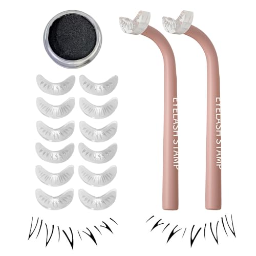 Lower Lash Stamp, Lower Eyelash Stamp Set, Wiederverwendbarer Unterer Wimpernstempel, Quick Eye Makeup Tool For Women, D-IY Lower Lashes Extensions Natural Look Für Make Up Anfänger von Tuxxjzm