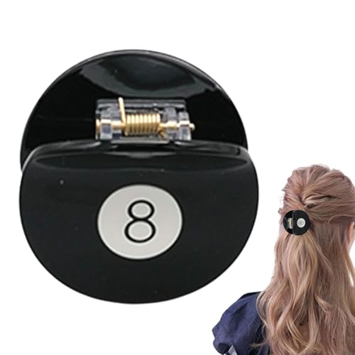 Tuxxjzm Schwarze 8-Ball-Klauenklammer, Golfball-Haarspange - Dekorative Haarnadeln für Haare | Modisches Haar-Accessoire für dickes oder feines Haar, 5,1 cm lange Haarklammern für Damen, niedliche Tuxxjzm Schwarze 8-Ball-Klauenklammer, Golfball-Haarspange - Dekorative Haarnadeln für Haare | Modisches Haar-Accessoire für dickes oder feines Haar, 5,1 cm lange Haarklammern für Damen, niedliche von Tuxxjzm
