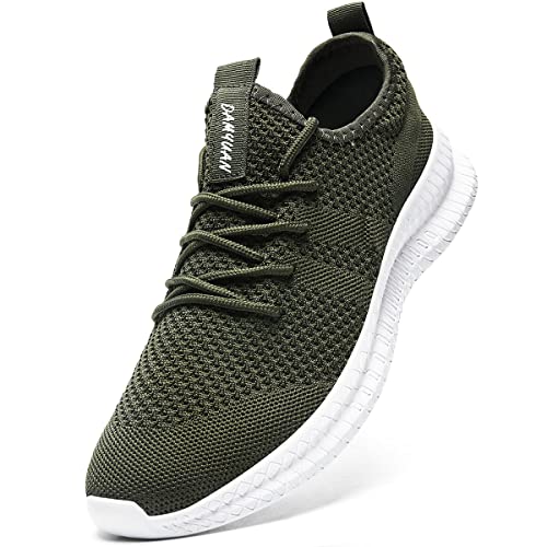 Tvtaop Damen Sneaker Laufschuhe Turnschuhe Straßenlaufschuhe rutschfest Leichtgewichts Atmungsaktiv Walkingschuhe Outdoor Tennisschuhe Sportschuhe Freizeitschuhe,Armee Grün 39 EU von Tvtaop
